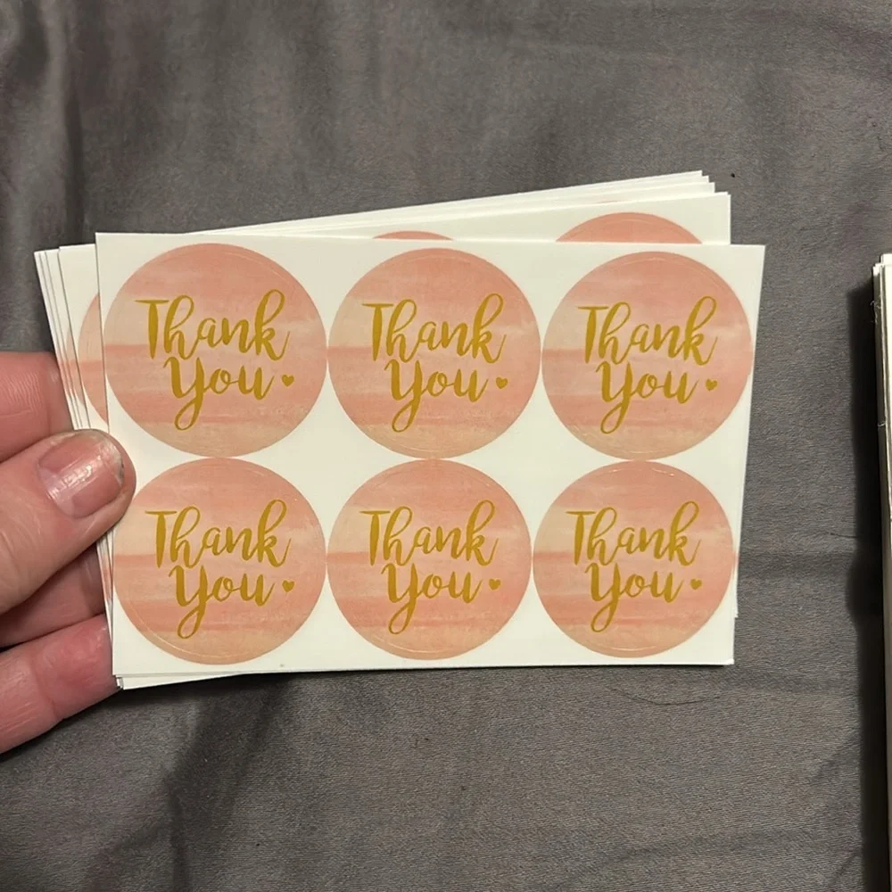 48 thank you notes with stickers